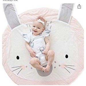 Pink bunny nursery rug